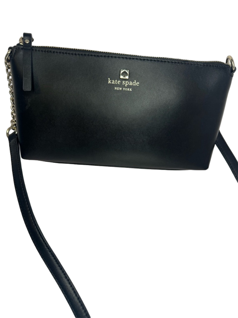 #273 Kate Spade Sawyer Street Declan Black Smooth Leather Crossbody Bag